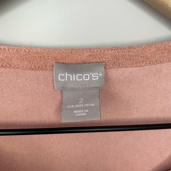 Chico’s perforated faux suede open front blazer large - Picture 2 of 11